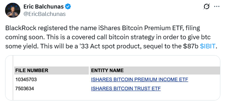 BlackRock Eyes Bitcoin Yield in ETF Sequel