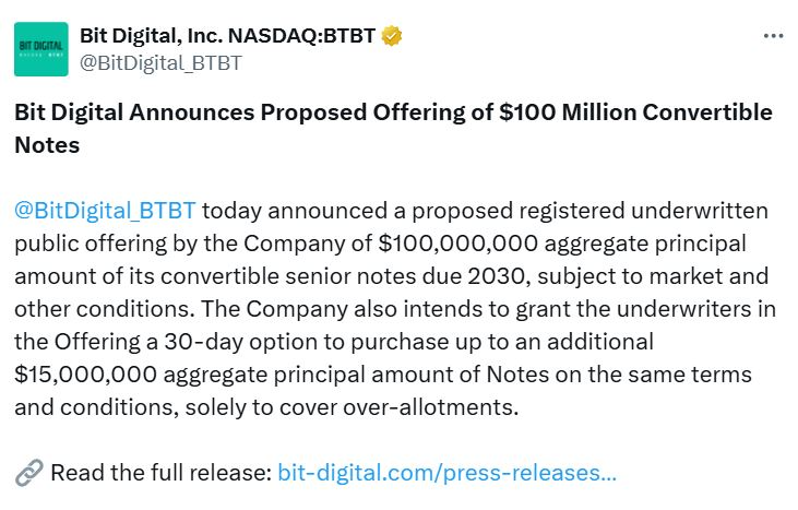 BitMine Grows Holdings, Bit Digital Eyes 0 Million Raise