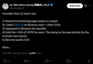 Hyperliquid Faces Slow, ‘Painful Death’ As CZ-Backed Aster Rises