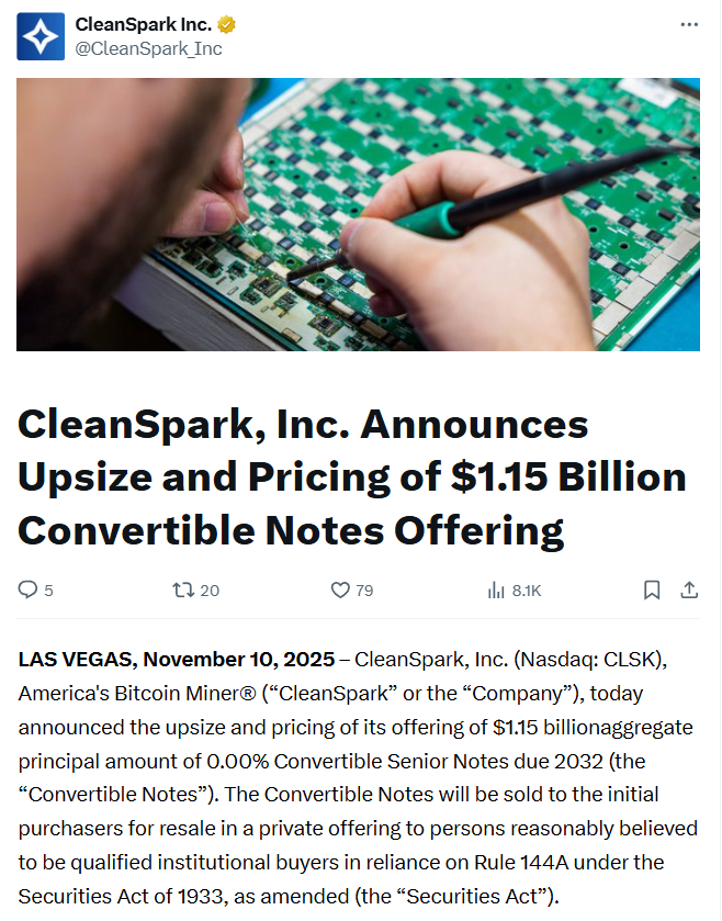 CleanSpark To Raise .1B For BTC mining, AI Data Center Expansion