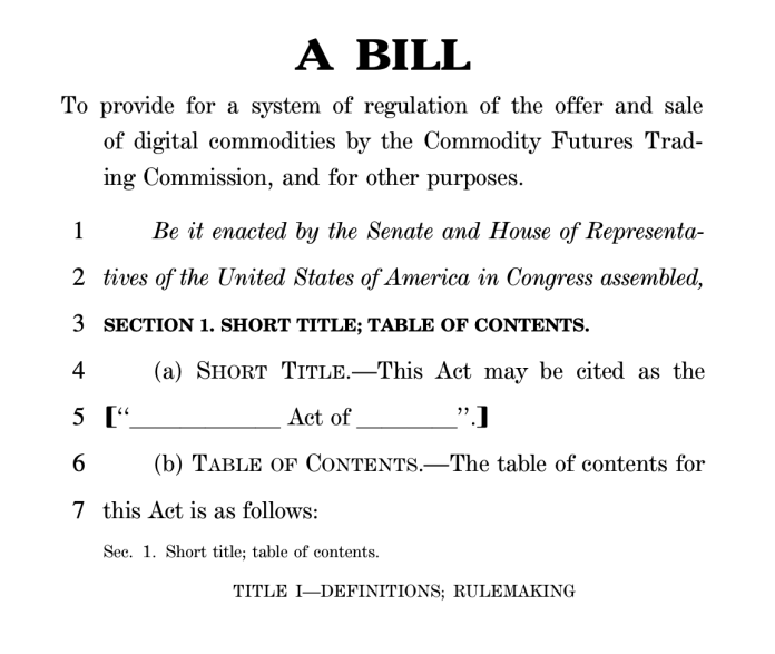 El Senado estadounidense presenta borrador para la regulación de Bitcoin y Ethereum bajo la CFTC