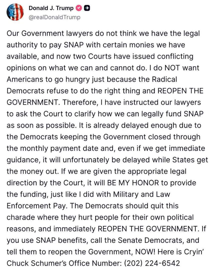 Trump Urges Shutdown End as Crypto Investors Navigate Fog of Uncertainty