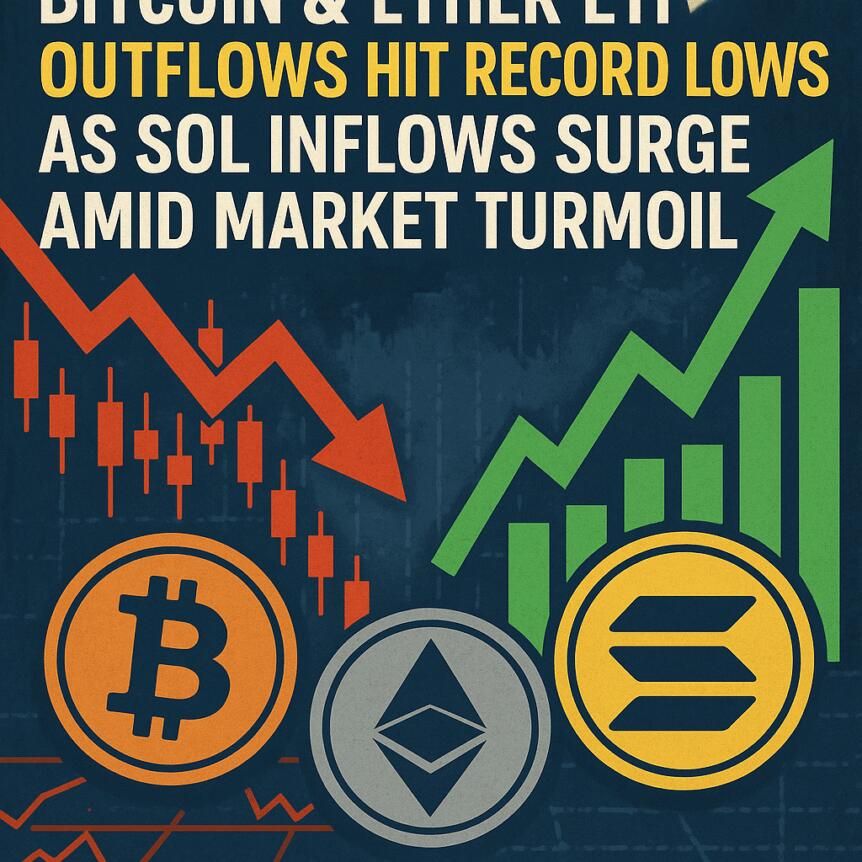 Bitcoin & Ether ETF Outflows Hit Record Lows as SOL Inflows Surge Amid Market Turmoil