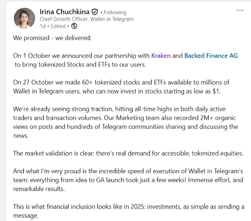 Telegram Joins T Tokenized Equities Race With 60+ Listed Stocks and ETFs